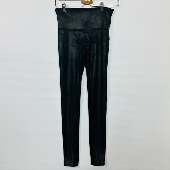 SPANX Leggings Sz M Faux Leather Black - Picture 5 of 17